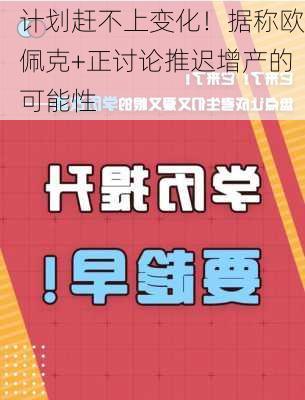 计划赶不上变化！据称欧佩克+正讨论推迟增产的可能性