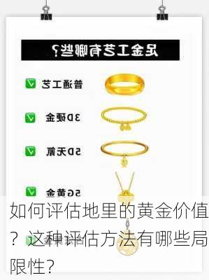 如何评估地里的黄金价值？这种评估方法有哪些局限性？