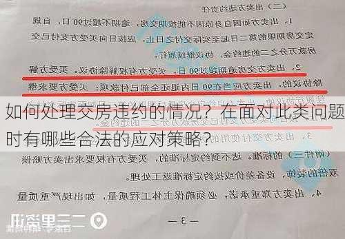 如何处理交房违约的情况？在面对此类问题时有哪些合法的应对策略？