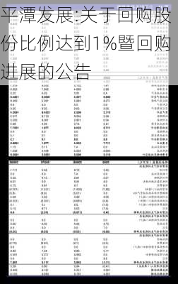 平潭发展:关于回购股份比例达到1%暨回购进展的公告