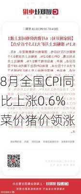 8月全国CPI同比上涨0.6% 菜价猪价领涨