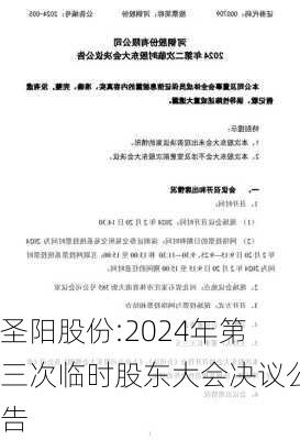 圣阳股份:2024年第三次临时股东大会决议公告