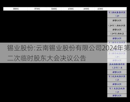 锡业股份:云南锡业股份有限公司2024年第二次临时股东大会决议公告