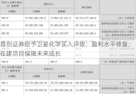 首创证券给予卫星化学买入评级：盈利水平修复，在建项目保障未来成长