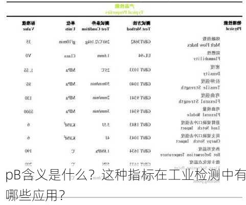 pB含义是什么？这种指标在工业检测中有哪些应用？