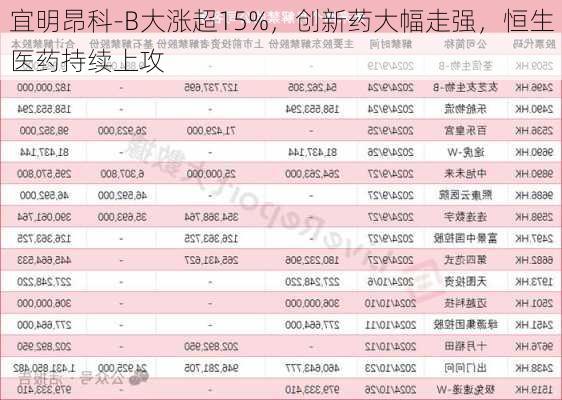 宜明昂科-B大涨超15%，创新药大幅走强，恒生医药持续上攻