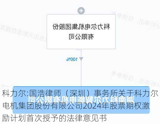 科力尔:国浩律师（深圳）事务所关于科力尔电机集团股份有限公司2024年股票期权激励计划首次授予的法律意见书