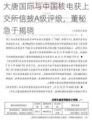 大唐国际与中国核电获上交所信披A级评级，董秘急于揭晓