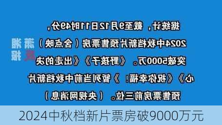 2024中秋档新片票房破9000万元