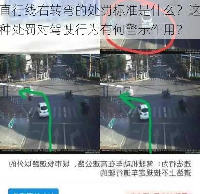 直行线右转弯的处罚标准是什么？这种处罚对驾驶行为有何警示作用？
