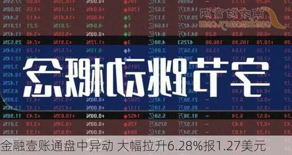 金融壹账通盘中异动 大幅拉升6.28%报1.27美元