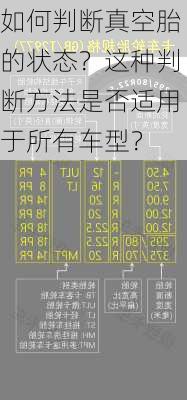 如何判断真空胎的状态？这种判断方法是否适用于所有车型？