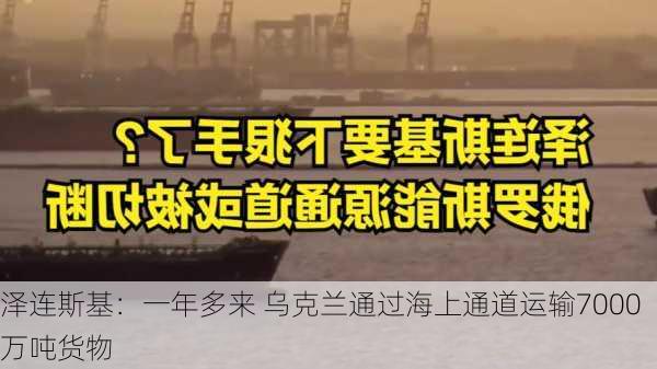 泽连斯基：一年多来 乌克兰通过海上通道运输7000万吨货物