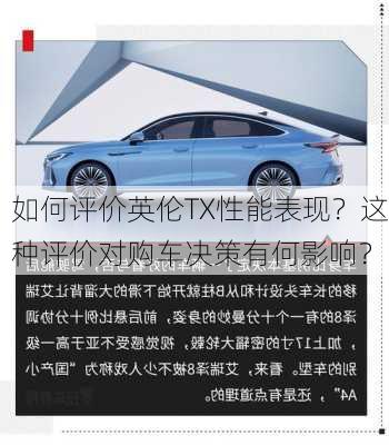 如何评价英伦TX性能表现？这种评价对购车决策有何影响？