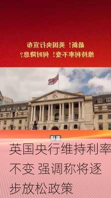 英国央行维持利率不变 强调称将逐步放松政策