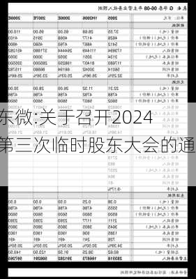 燕东微:关于召开2024年第三次临时股东大会的通知