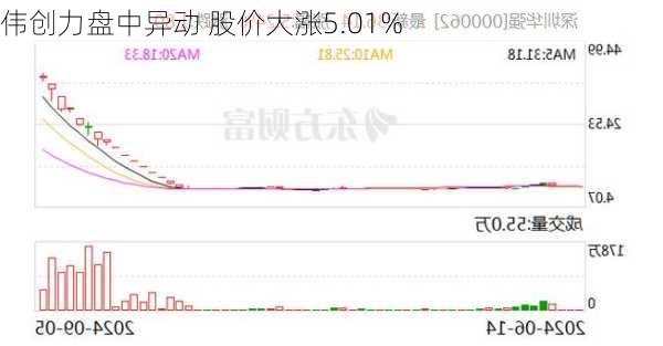 伟创力盘中异动 股价大涨5.01%