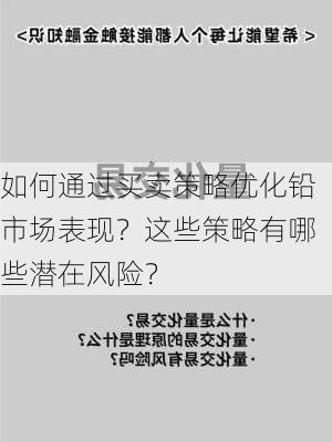 如何通过买卖策略优化铅市场表现？这些策略有哪些潜在风险？