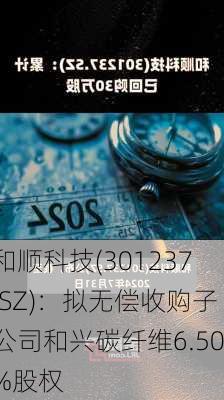 和顺科技(301237.SZ)：拟无偿收购子公司和兴碳纤维6.50%股权