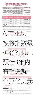 AI产业规模将指数级扩张？贝恩预计3年内有望造就一个万亿美元市场