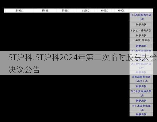 ST沪科:ST沪科2024年第二次临时股东大会决议公告