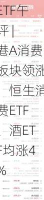 ETF午评 | 港A消费板块领涨，恒生消费ETF、酒ETF均涨4%