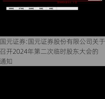 国元证券:国元证券股份有限公司关于召开2024年第二次临时股东大会的通知