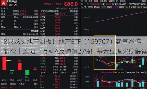 8只龙头地产封板！地产ETF（159707）霸气涨停斩获十连阳，万科A反弹超27%！基金经理火线解读