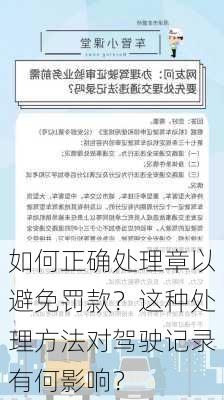 如何正确处理章以避免罚款？这种处理方法对驾驶记录有何影响？