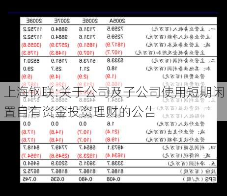 上海钢联:关于公司及子公司使用短期闲置自有资金投资理财的公告