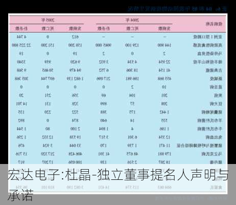 宏达电子:杜晶-独立董事提名人声明与承诺