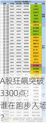 A股狂飙突破3300点：谁在跑步入场？