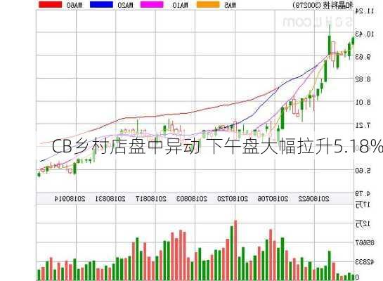 CB乡村店盘中异动 下午盘大幅拉升5.18%