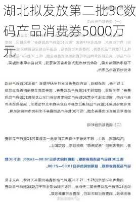 湖北拟发放第二批3C数码产品消费券5000万元