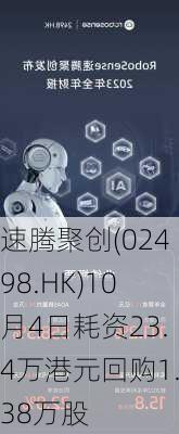 速腾聚创(02498.HK)10月4日耗资23.4万港元回购1.38万股