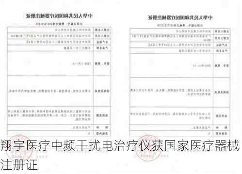 翔宇医疗中频干扰电治疗仪获国家医疗器械注册证