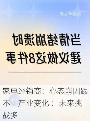 家电经销商：心态崩因跟不上产业变化 ：未来挑战多