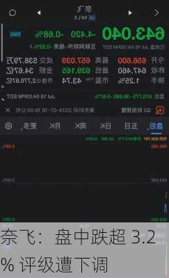 奈飞：盘中跌超 3.2% 评级遭下调