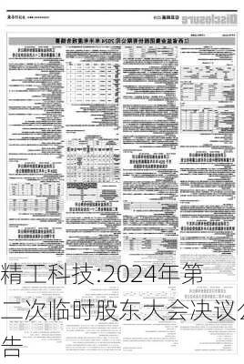 精工科技:2024年第二次临时股东大会决议公告