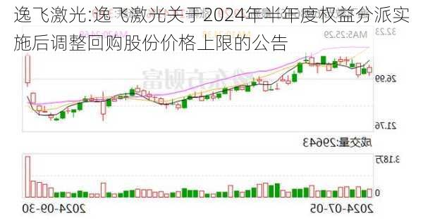 逸飞激光:逸飞激光关于2024年半年度权益分派实施后调整回购股份价格上限的公告