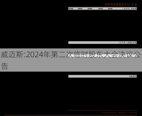 威迈斯:2024年第二次临时股东大会决议公告