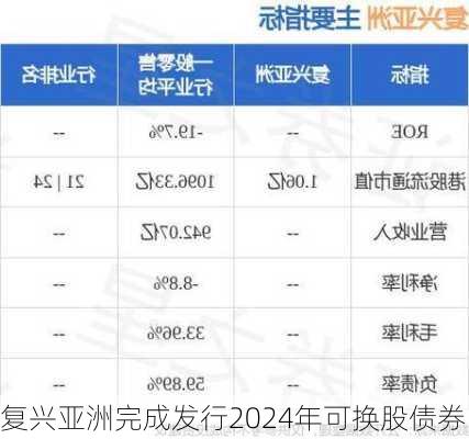 复兴亚洲完成发行2024年可换股债券