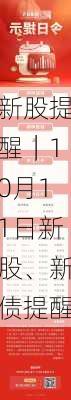 新股提醒｜10月11日新股、新债提醒