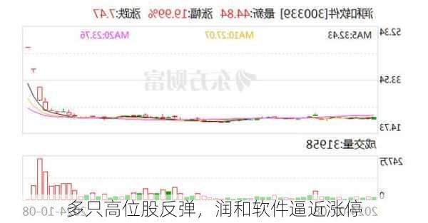 多只高位股反弹，润和软件逼近涨停