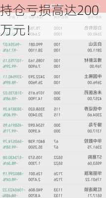 持仓亏损高达200万元！