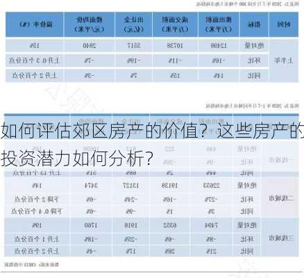 如何评估郊区房产的价值？这些房产的投资潜力如何分析？