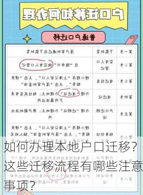 如何办理本地户口迁移？这些迁移流程有哪些注意事项？