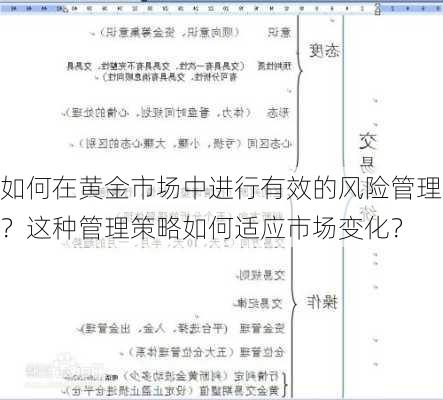 如何在黄金市场中进行有效的风险管理？这种管理策略如何适应市场变化？