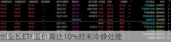 创业板ETF溢价高达10%时未冷静处理