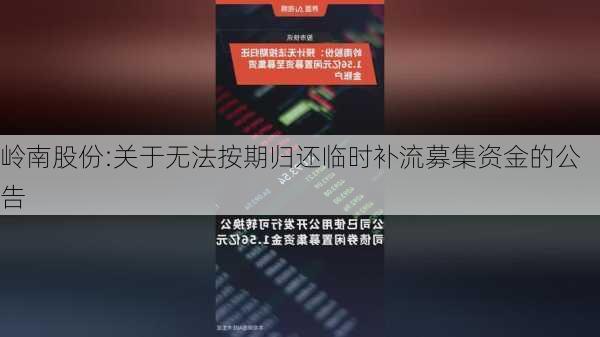 岭南股份:关于无法按期归还临时补流募集资金的公告